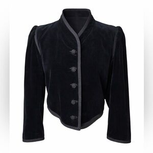 Vintage 90s Neiman Marcus N Club Black Velvet Jacket Cropped Evening Gothic Chic